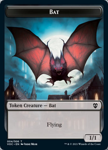 Blood // Bat Double-sided Token [Innistrad: Crimson Vow Commander Tokens]