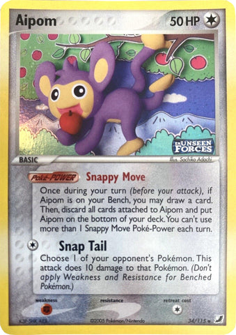 Aipom (34/115) (Stamped) [EX: Unseen Forces]